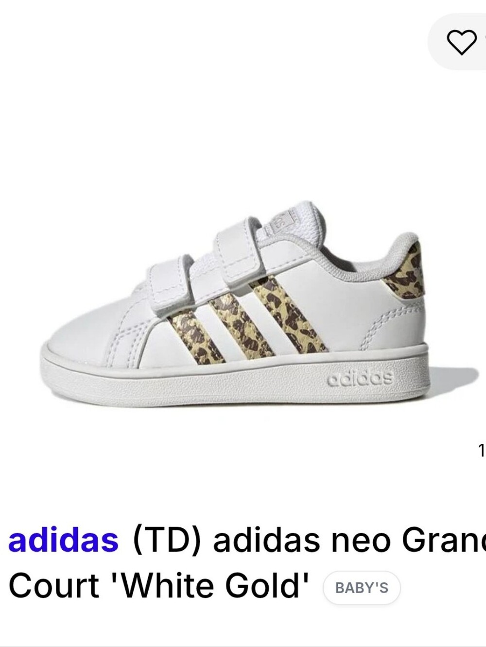 adidas Grand Court Velcro Sneakers Kids  7K